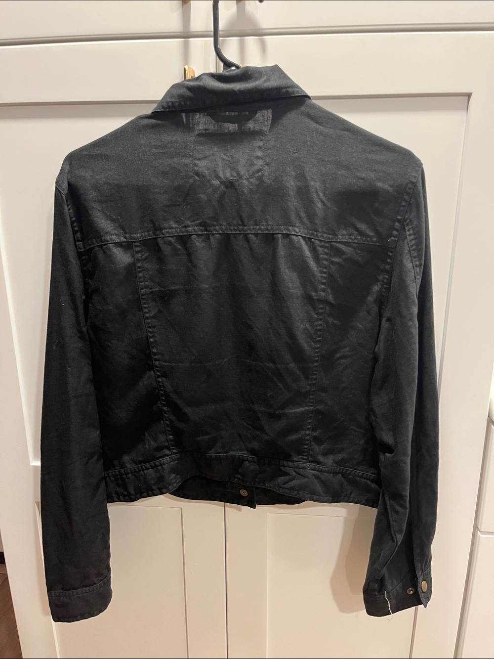 NotPerfectLinen jacket Calico cropped jacket in black - Picture 4 of 4